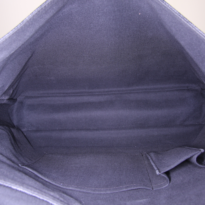 Bolso zurrón Louis Vuitton District en lona a cuadros revestida gris antracita y cuero negro - Detail D2