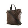 Shopping bag Louis Vuitton  Macassar in tessuto a monogramma Macassar marrone e pelle nera - 00pp thumbnail