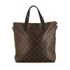 Shopping bag Louis Vuitton  Macassar in tessuto a monogramma Macassar marrone e pelle nera - 360 thumbnail