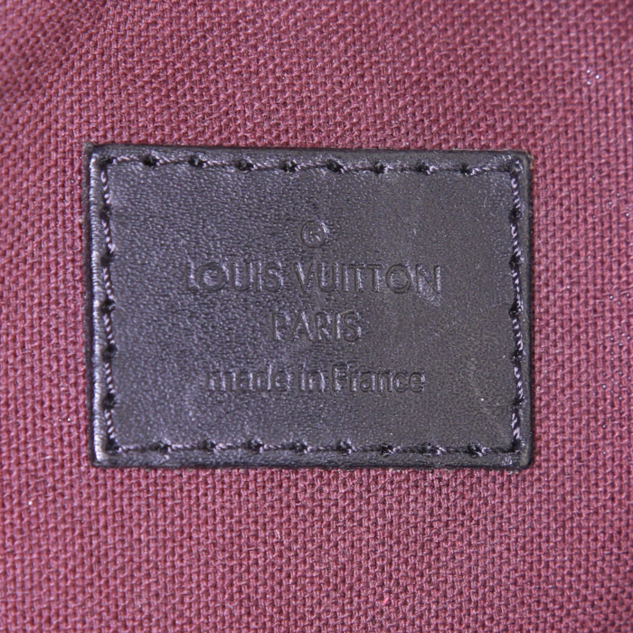 Louis Vuitton  Macassar shopping bag  in brown monogram canvas Macassar  and black leather - Detail D4