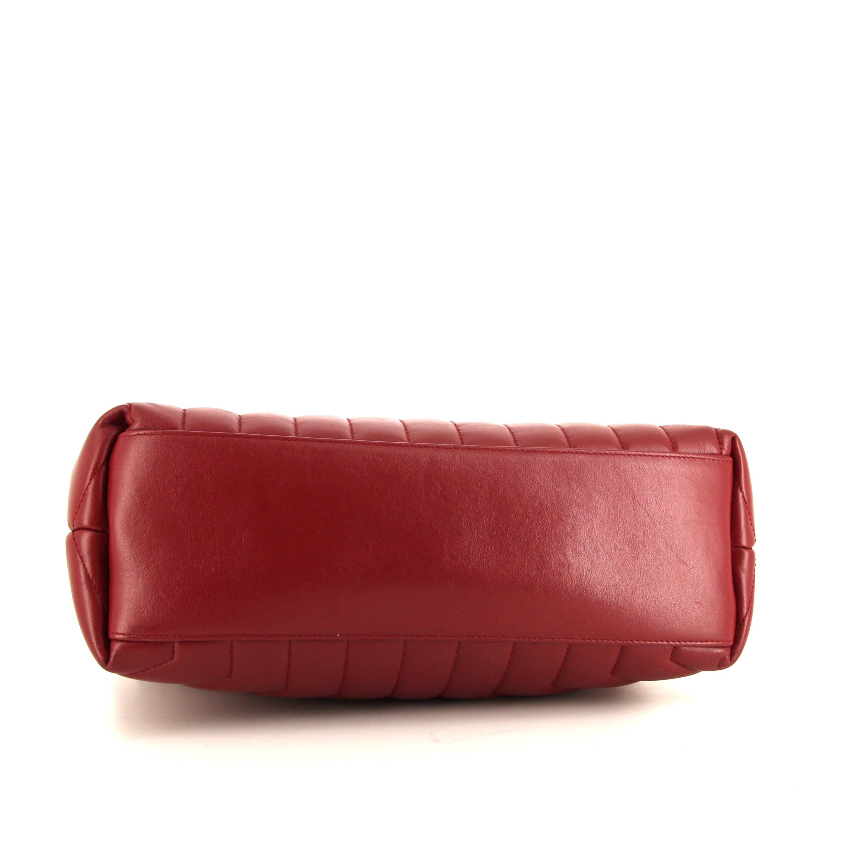 Saint Laurent Loulou medium model handbag in red leather - Detail D5