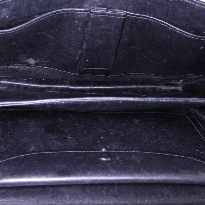 Sac à main Hermès Fonbielle en crocodile porosus noir - Detail D2