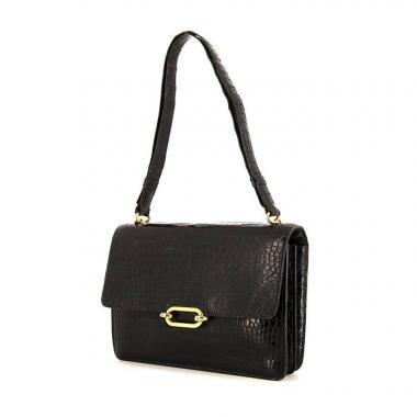 Hermès Fonbielle handbag in black porosus crocodile
