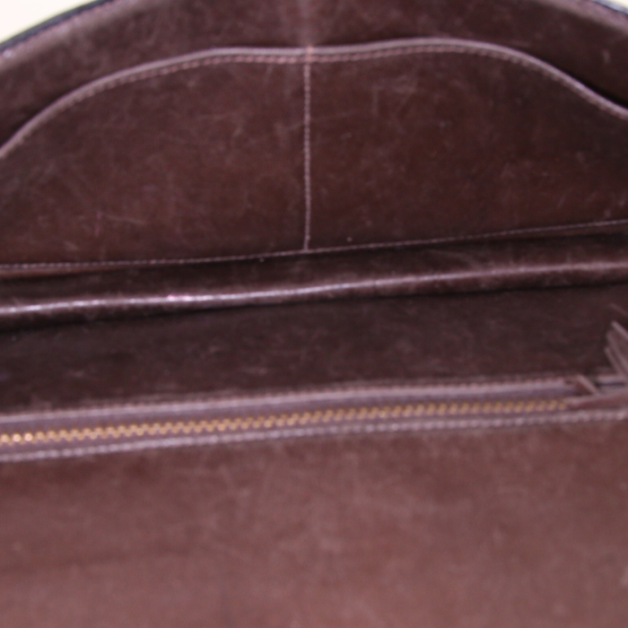 Borsa Hermès Vintage in coccodrillo marino marrone - Detail D3