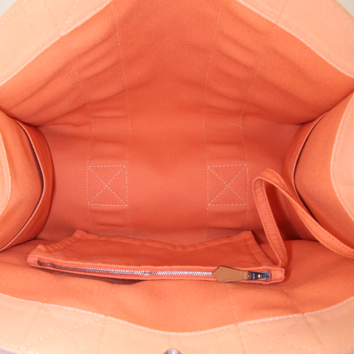 Bolso Cabás Hermes Toto Bag - Shop Bag en lona naranja - Detail D2