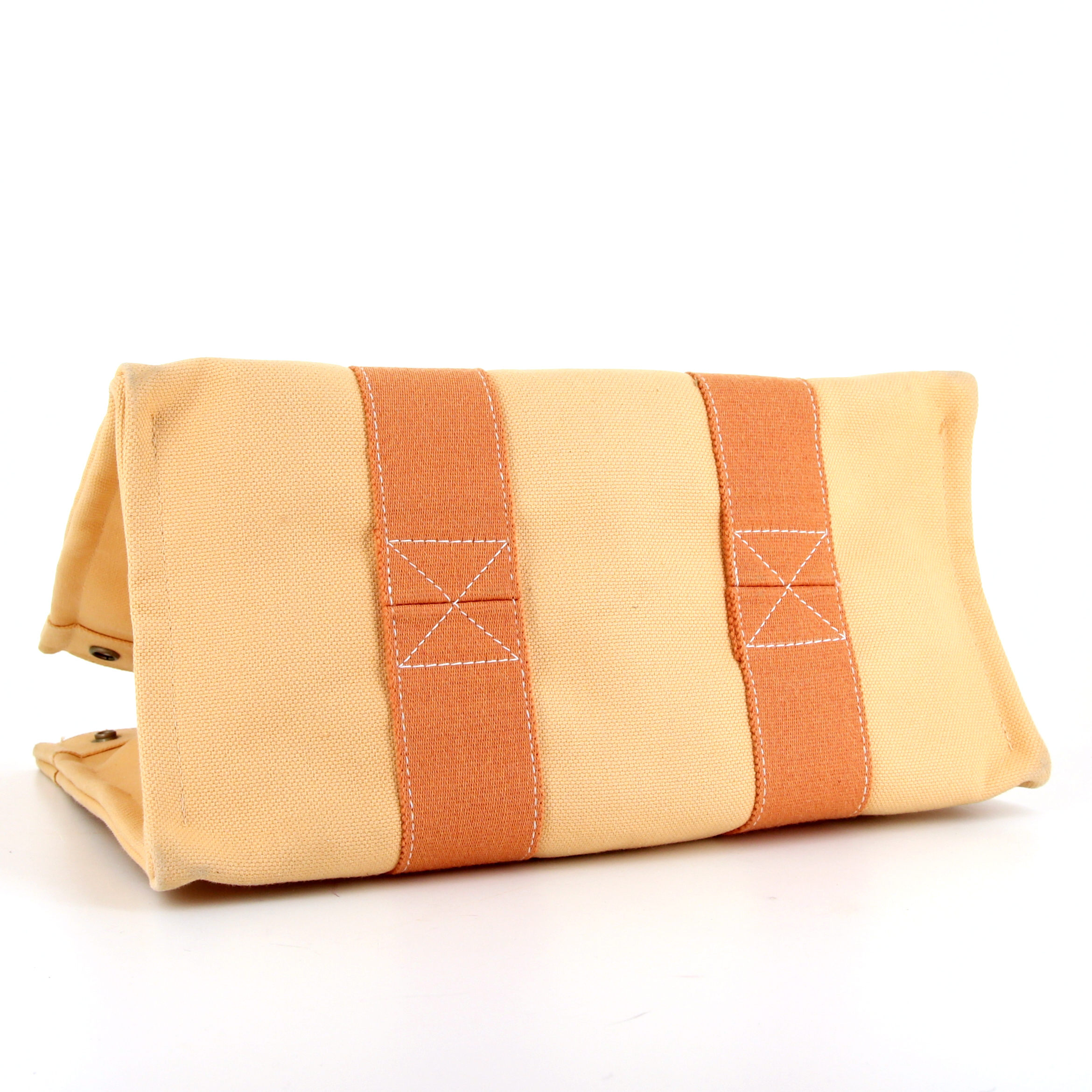 Bolso Cabás Hermes Toto Bag - Shop Bag en lona naranja - Detail D4