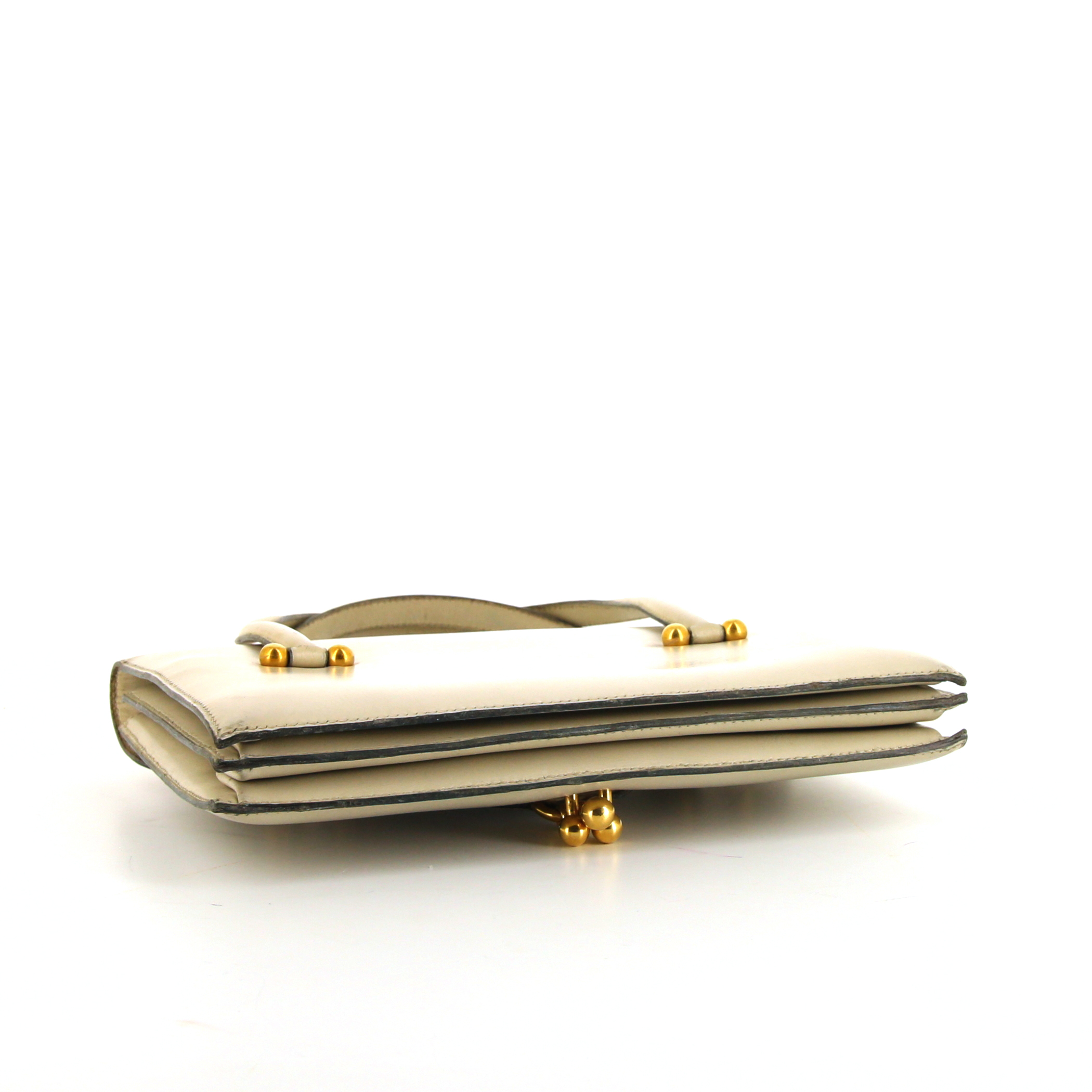 Bolso Hermès en cuero beige - Detail D4