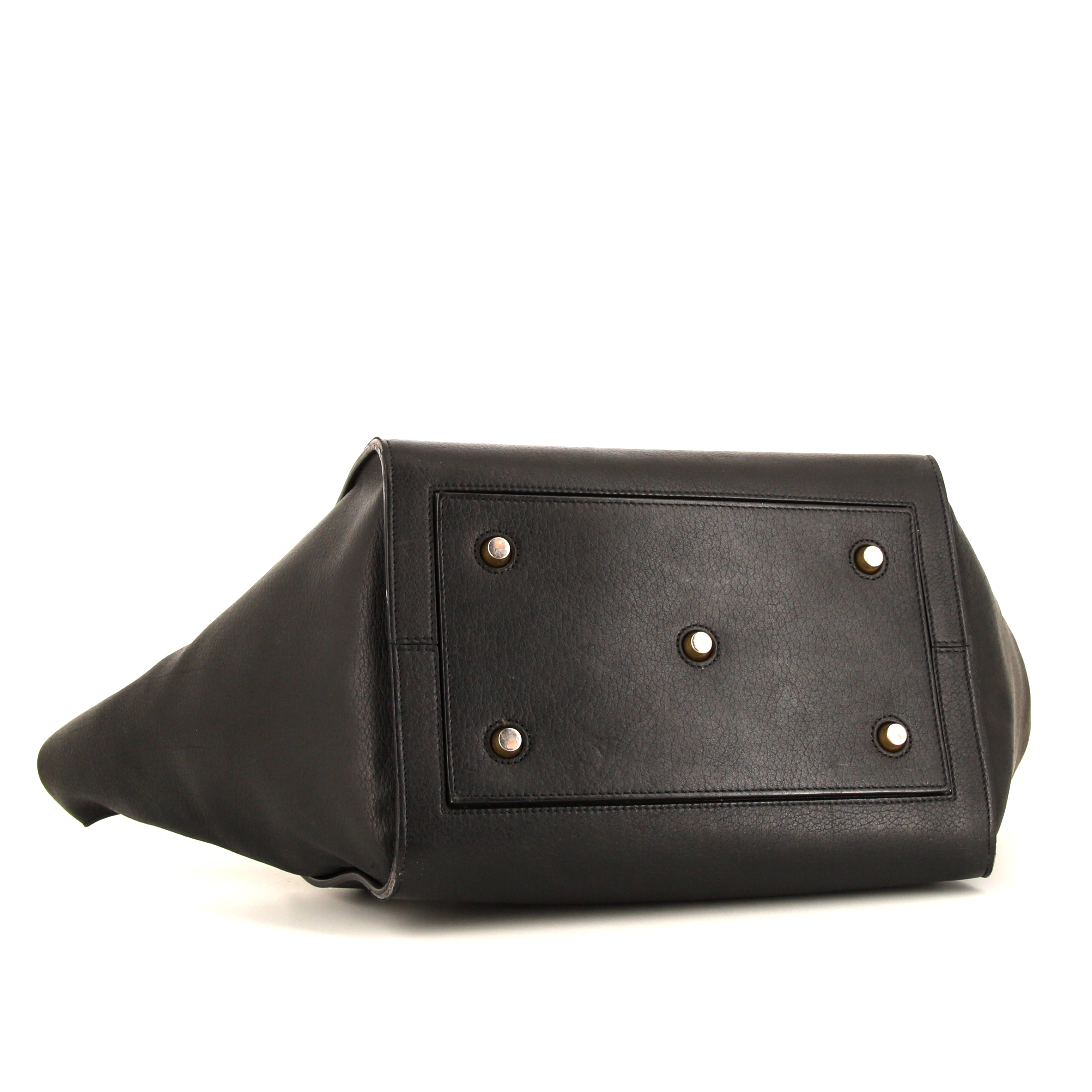 Borsa Celine Tie Bag modello medio in pelle nera - Detail D4