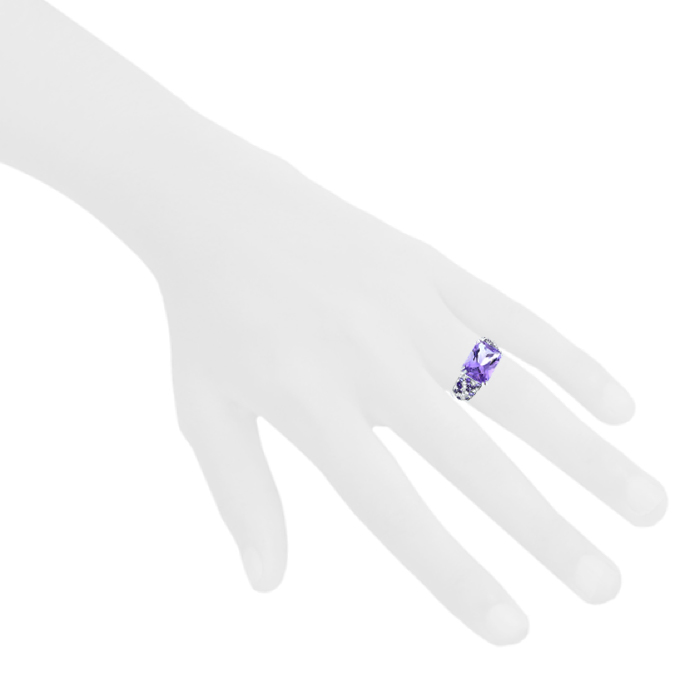 Mauboussin Ma princesse d'Amour ring in white gold,  diamonds and amethysts - Detail D1