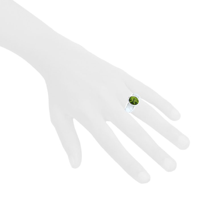 Bague Mauboussin en or blanc,  nacre blanche et péridot - Detail D1
