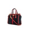 Gucci Ophidia handbag in blue suede and red leather - 00pp thumbnail