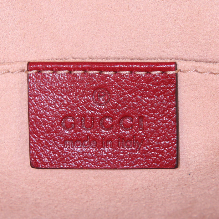 Gucci Ophidia handbag in blue suede and red leather - Detail D4
