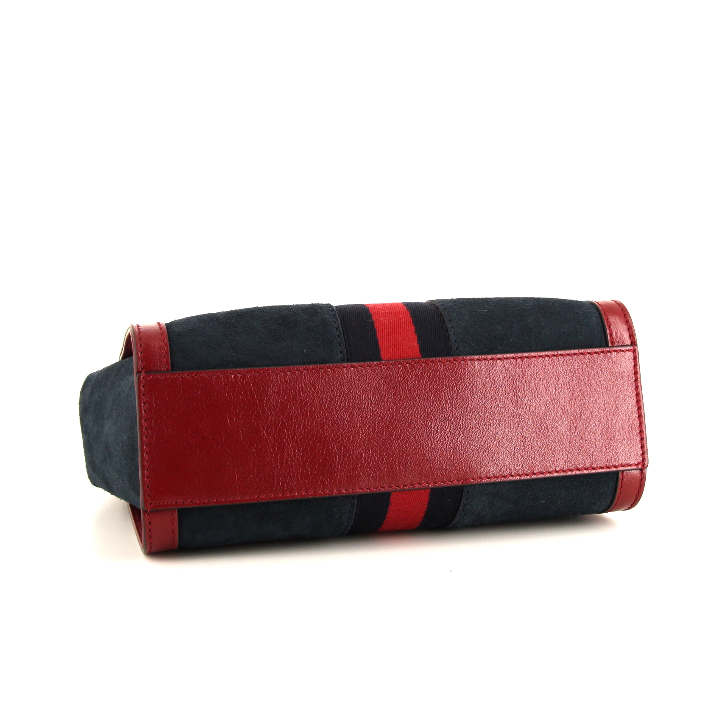 Borsa Gucci Ophidia in camoscio blu e pelle rossa - Detail D5