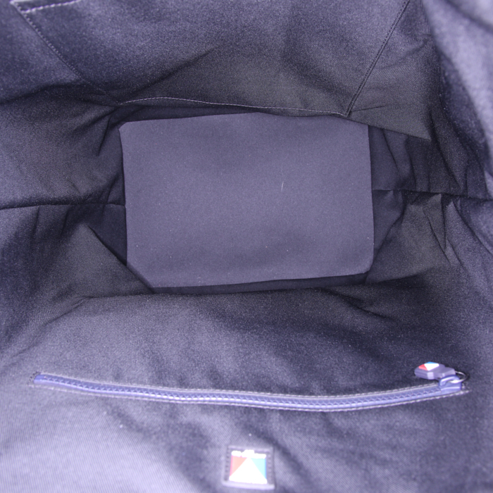 Louis Vuitton weekend bag in ebene damier canvas and black leather - Detail D2