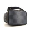 Louis Vuitton weekend bag in ebene damier canvas and black leather - Detail D4 thumbnail