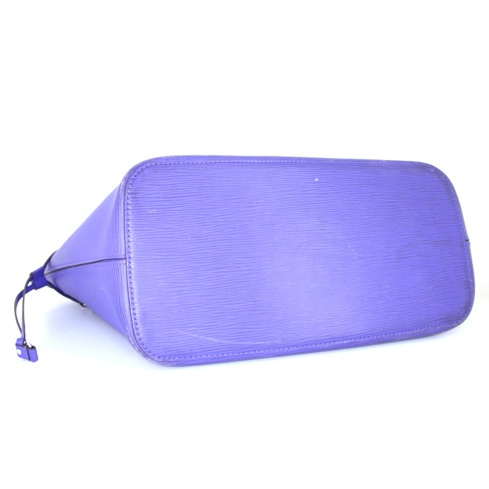 Louis Vuitton Neverfull large model shopping bag in purple epi leather - Detail D4
