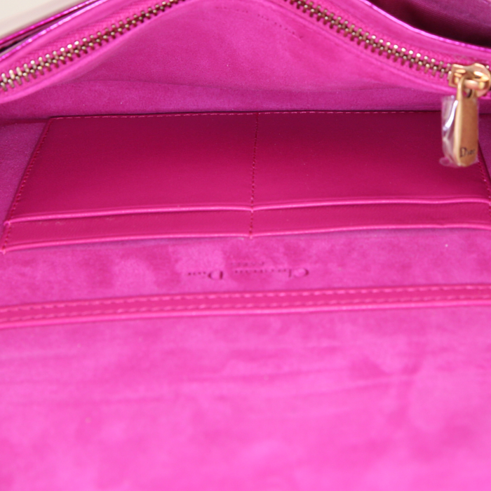 Dior Diorama mini shoulder bag in metallic pink leather - Detail D2