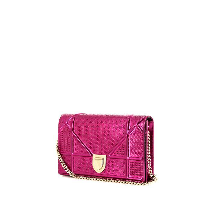 Dior Metallic Pink Micro Cannage Leather Medium Diorama Shoulder Bag at  1stDibs