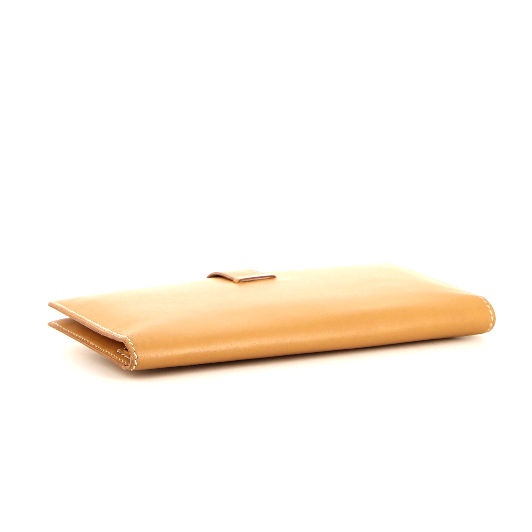 Billetera Hermès Béarn en cuero Chamonix color oro - Detail D4