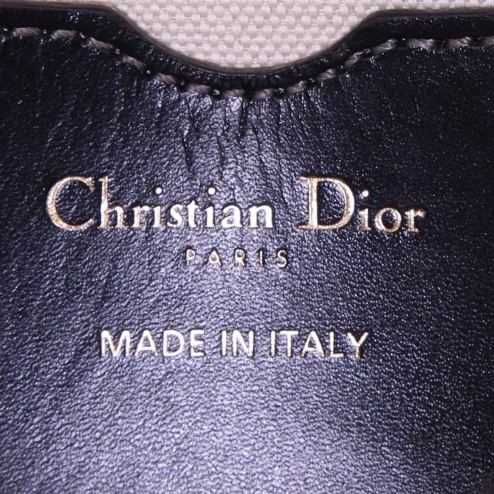 Pochette Dior Oblique en toile monogram Oblique bleue et cuir bleu - Detail D3