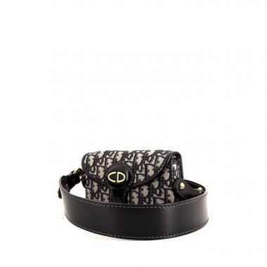 Dior Oblique pouch in blue monogram canvas Oblique and blue leather