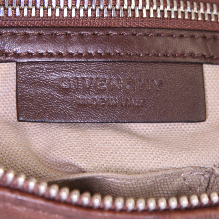 Givenchy Pandora medium model shoulder bag in brown leather - Detail D4