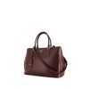 Prada Galleria medium model handbag in burgundy leather saffiano and white piping - 00pp thumbnail