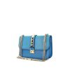 Valentino Rockstud Lock shoulder bag in blue leather - 00pp thumbnail
