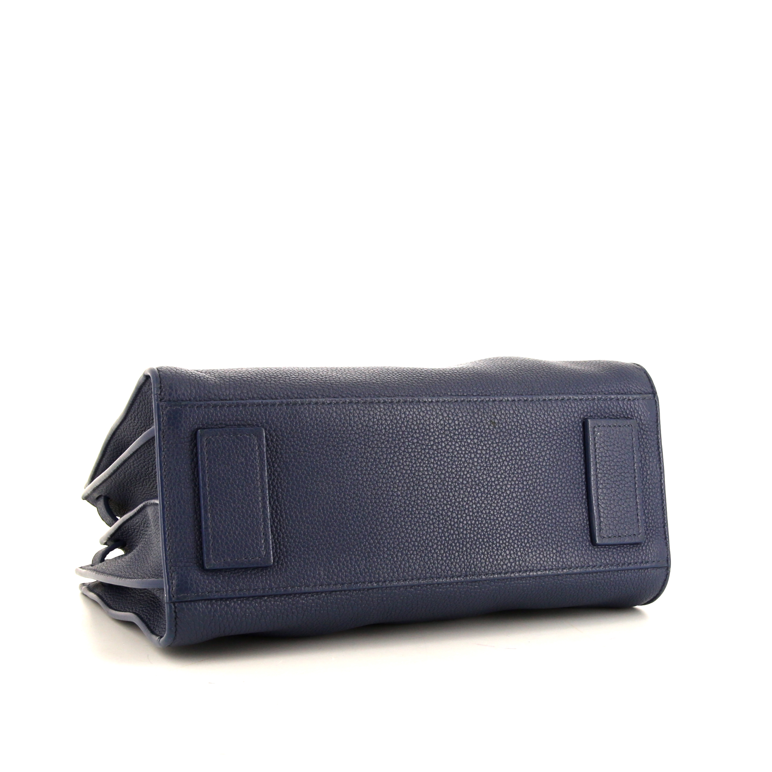 Bolso bandolera Saint Laurent Sac de jour Baby en cuero granulado azul marino - Detail D5