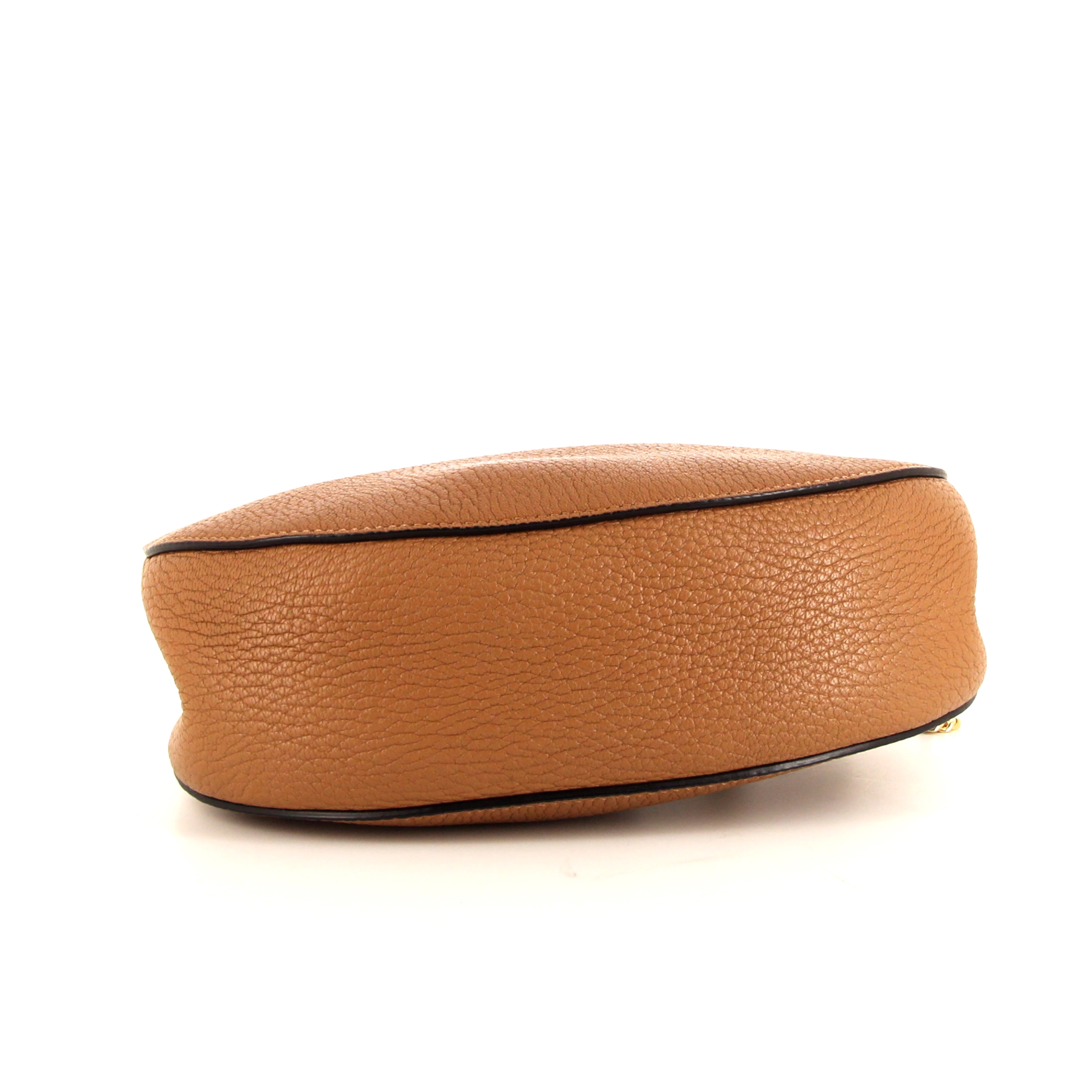 Chloé Drew shoulder bag in gold grained leather - Detail D4