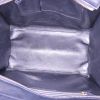 Bolso de mano Celine Luggage Mini en cuero beige y negro y ante azul marino - Detail D2 thumbnail