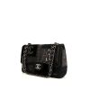 Chanel Timeless handbag in black canvas and leather - 00pp thumbnail