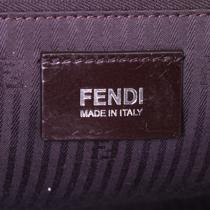 Fendi 2 Jours handbag in brown leather - Detail D3