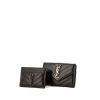 Saint Laurent wallet in black chevron quilted leather - 00pp thumbnail