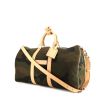Louis Vuitton Keepall 45 travel bag in green camouflage canvas and natural leather - 00pp thumbnail