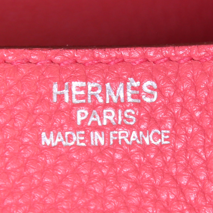 Borsa Hermes Birkin 35 cm in pelle togo rosa Jaipur - Detail D3