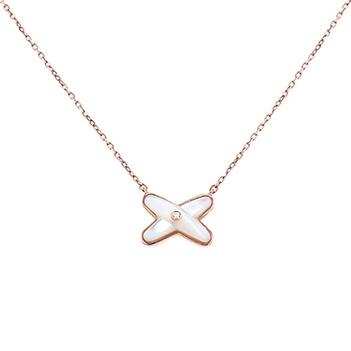 CHAUMET “Jeux de liens” long necklace in pink gold, mother-of-pearl an