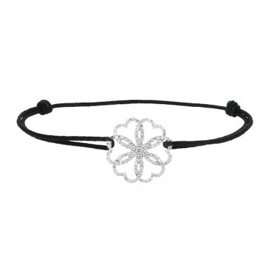 Bracciale Poiray Rosace in oro bianco e diamanti