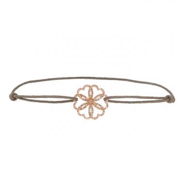 Brazalete Poiray Rosace en oro rosa y diamantes