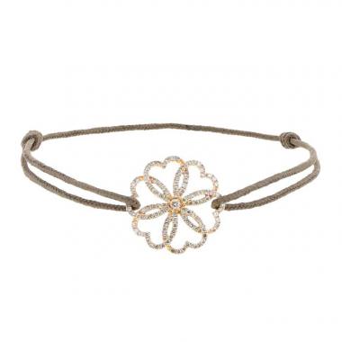 Brazalete Poiray Rosace en oro rosa y diamantes