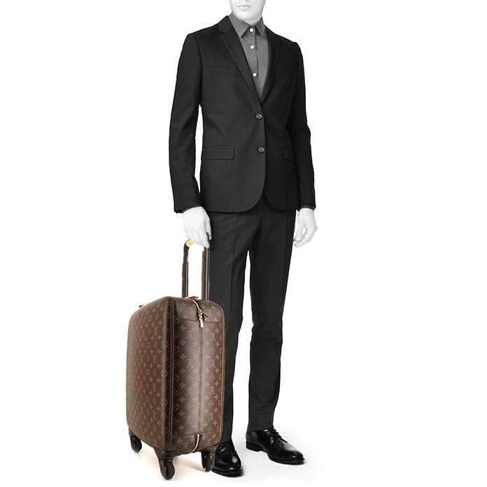 Valise cabine Louis Vuitton Zephyr en toile monogram marron - Detail D1