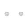 Paire de clips d'oreilles Poiray Coeur Secret moyen modèle en or blanc et diamants - 00pp thumbnail