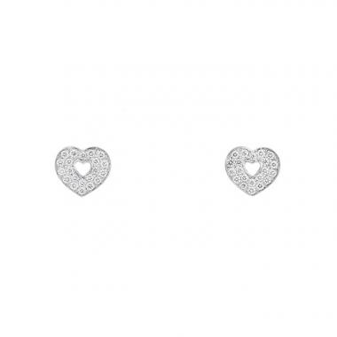 Poiray Coeur Secret medium model earrings for non pierced ears in white gold and diamonds