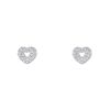 Paire de puces d'oreilles Poiray Coeur Secret moyen modèle en or blanc et diamants - 00pp thumbnail