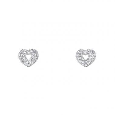 Orecchini a bottone Poiray Coeur Secret modello medio in oro bianco e diamanti Orecchini a bottone Poiray Coeur Secret modello medio in oro bianco e diamanti