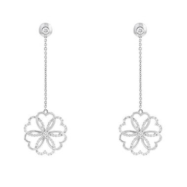 Poiray Rosace pendants earrings in white gold and diamonds Poiray Rosace pendants earrings in white gold and diamonds