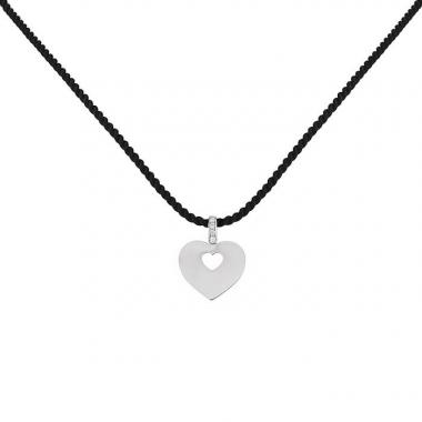Ciondolo Poiray Coeur Secret modello medio in oro bianco e diamanti Ciondolo Poiray Coeur Secret modello medio in oro bianco e diamanti