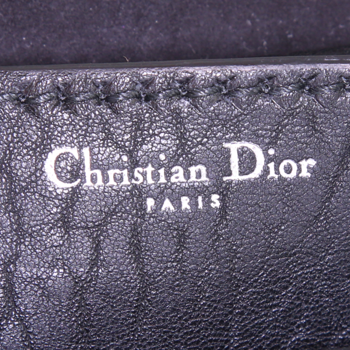Sac porté épaule Dior J'Adior en cuir grainé noir - Detail D4