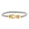 Fred 8°0 large model bracelet in yellow gold,  diamonds and stainless steel - 00pp thumbnail