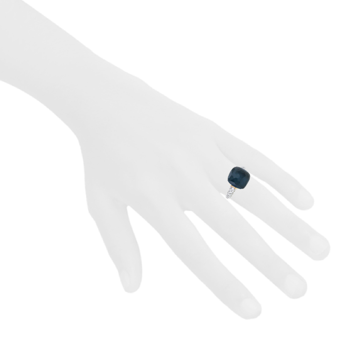 Bague Pomellato Nudo Maxi en or rose, topaze Blue London et diamants - Detail D1